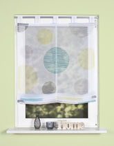 digital bedrucktes Schlaufenraffrollo Borden apfelgrün BxH 60/80/100/120x140cm